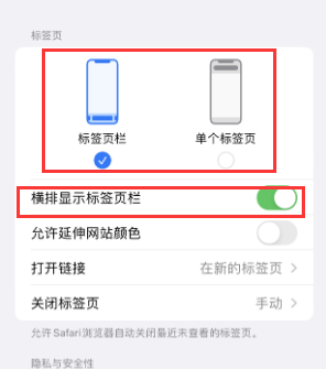 揭东iPhone授权维修分享Safari浏览器如何切换标签栏位置 